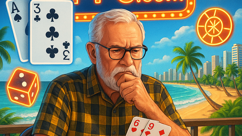 Homem mais velho analisando um jogo com sabedoria.